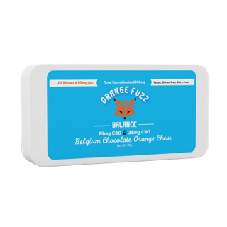 BALANCE Belgium Chocolate Orange Chew (Vegan) - 1000MG -  20ct CBD/CBG