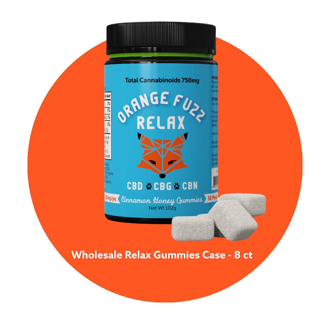 Wholesale I Orange Fuzz Relax I Cinnamon Honey Gummies Case (8 cans/240pcs)