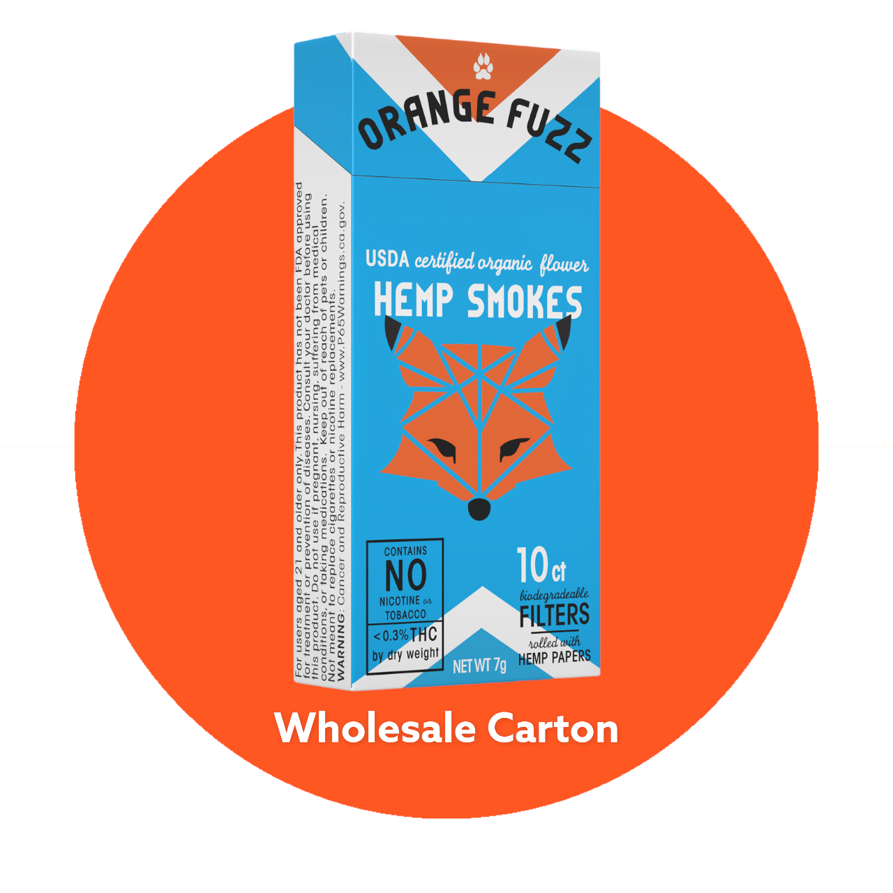 Wholesale I Orange Fuzz USDA Certified Organic Hemp Smokes